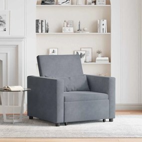 vidaXL Sofá cama single Cinzento escuro 90 x 165 x 87 cm Veludo