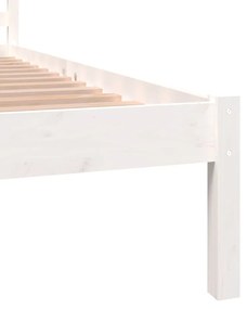 Estrutura de cama 140x190 cm pinho maciço branco