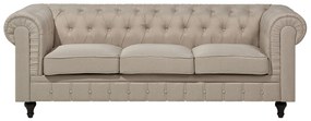 Conjunto de sofás com 4 lugares em tecido creme CHESTERFIELD Beliani