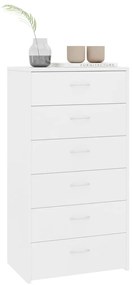 Aparador com 6 gavetas 50x34x96 cm contraplacado branco