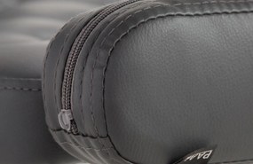 Banco de bar Dublin em couro sintético 62 x 103-123 x 55 cm Cinzento