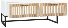 Mesa de centro 80x40x35 cm derivados de madeira/ferro branco