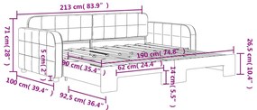 Sofá-cama com gavetão 90x190 cm veludo preto