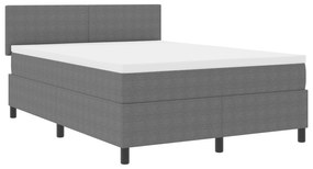 Cama Box Spring com Colchão Cinza 160x200 cm Tecido de Veludo