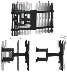 Suporte de parede p/ TV ecrãs de 37-80" Max VESA 600x400mm 40kg