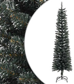 Árvore de Natal artificial fina com suporte 180 cm PVC verde