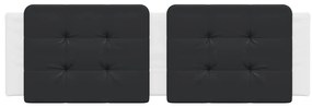 Almofadão de cabeceira 160 cm couro artificial preto e branco