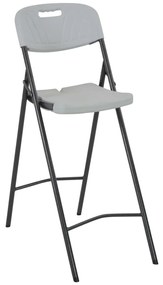 Cadeiras de bar dobráveis 2 pcs PEAD e aço branco