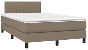 Cama box spring colchão/LED 120x200cm tecido cinza-acastanhado