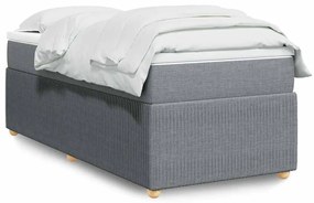 vidaXL Cama com molas/colchão 100x200 cm tecido cinzento-claro