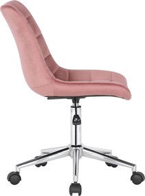 Cadeira de escritório Medford veludo Rosa