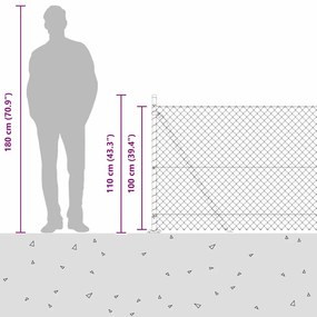 Conjunto de Postes de Cerca Prateado 10 x 1 m Aço Galvanizado