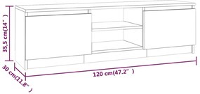 Móvel p/ TV 120x30x35,5 cm madeira processada carvalho fumado
