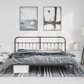 Estrutura de cama com cabeceira 193x203 cm metal preto