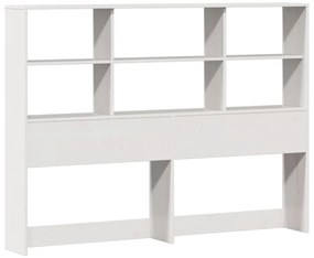 Cama com estante sem colchão 160x200 cm pinho maciço branco