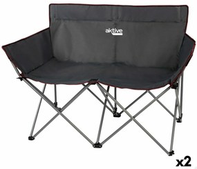 Sofá de 2 Lugares Aktive Preto Dobrável 107 X 88 X 63 cm (2 Unidades)