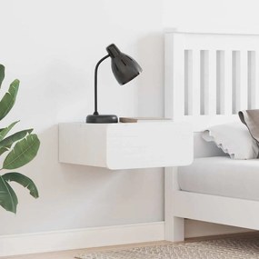 Mesa de Cabeceira Montada na Parede com gaveta 2 pcs Branco