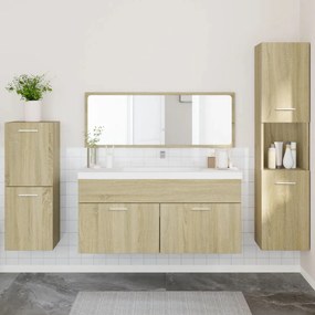 vidaXL 4 pcs conj. móveis casa banho derivados madeira carvalho sonoma