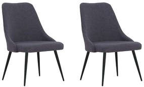 vidaXL Cadeiras de jantar 2 pcs tecido cinzento-escuro