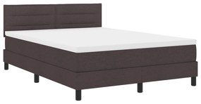 Cama Box Spring com Colchão Marrom Escuro 140x200 cm Tecido