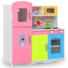 80255 vidaXL Cozinha de brincar para crianças MDF 80x30x85 cm multicor