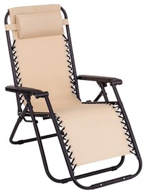 Cadeira Extensível Bege 95X65X106CM