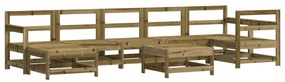 8 pcs conjunto lounge de jardim c/ almofadões pinho impregnado