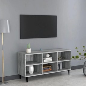 Móvel de TV com pernas em metal 103,5x30x50 cm sonoma cinzento