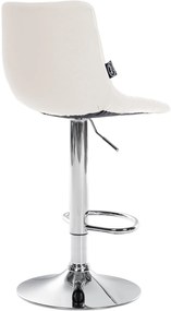 Conjunto de 2 bancos altos Jerry em couro sintético com estrutura cromada 87-108,5 x 43 x 46,5 cm Branco