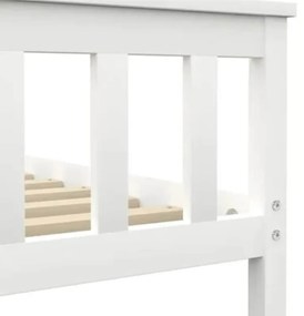 Estrutura de cama em pinho maciço 160x200 cm branco