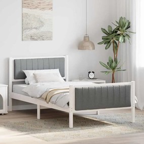 vidaXL Estrutura da cama Branco e cinza claro 100 x 200 cm