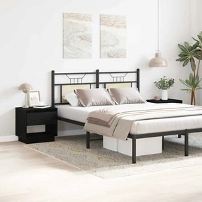 Cabeceira de cama vidaXL 2 pcs Carvalho Preto 45x34x49 cm Madeira enge