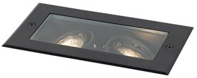 Refletor de solo moderno preto 2 luzes ajustável IP65 - Oneon Moderno