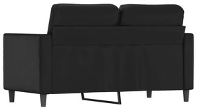 Sofá de 2 lugares 120 cm couro artificial preto
