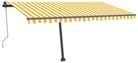 Toldo automático independente 450x300 cm amarelo e branco