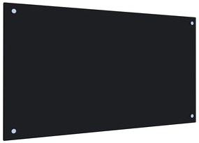 249488 vidaXL Painel anti-salpicos de cozinha 90x50 cm vidro temperado preto