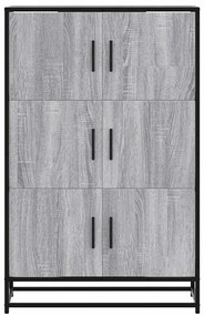 Armário alto 68x35x106,5 cm madeira e metal cinza sonoma