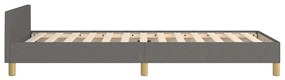 Estrutura de cama sem colchão 100x200 cm tecido cinzento-escuro