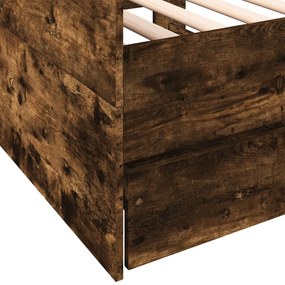 Sofá-cama com gavetas sem colchão 90x190 cm carvalho fumado