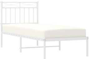 Estrutura de cama sem colchão com cabeceira 75x190 cm branco