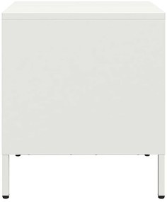 Mesas de cabeceira 2 pcs 35x39x43,5 cm aço branco