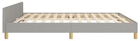 Estrutura de cama sem colchão 160x200 cm tecido cinzento-claro