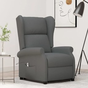 Poltrona elevatória tecido cinzento-escuro