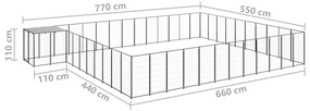 Canil 37,51 m² aço preto