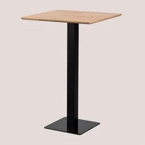 Mesa Alta De Bar Quadrada Em Chapa De Freixo Espresso Preto & ↔︎ 70 Cm - Sklum