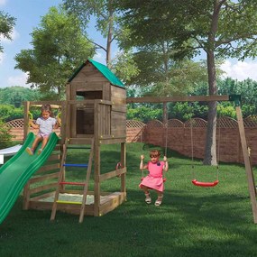 Parque infantil Crianças Exterior Jarcas4 KDI Escorrega, Casa, Baloiço e Escada