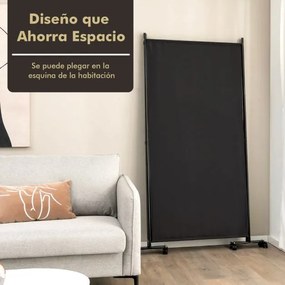 Biombo com 3 Paineis com rodas Altura 180cm Divisória para salas de escritório, casa Preto