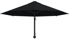 Guarda-sol de montar na parede com mastro metálico 300 cm preto