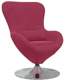 Cadeira Egg de Veludo Vermelho Vinho da
