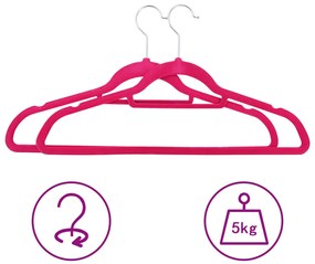 20 pcs conjunto de cabides antiderrapantes veludo rosa